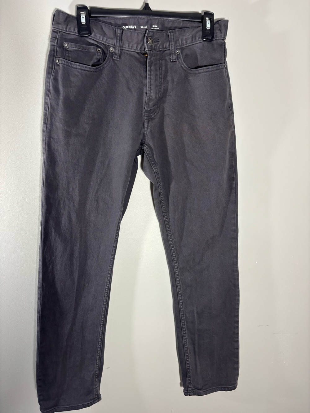 👖 2/$30 Old Navy Men's 5-Pocket Slim Pants – Dark Grey – 30x30